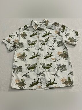 365 Kids from Garanimals Dinosaur Print Button Down Shirt - Size 10